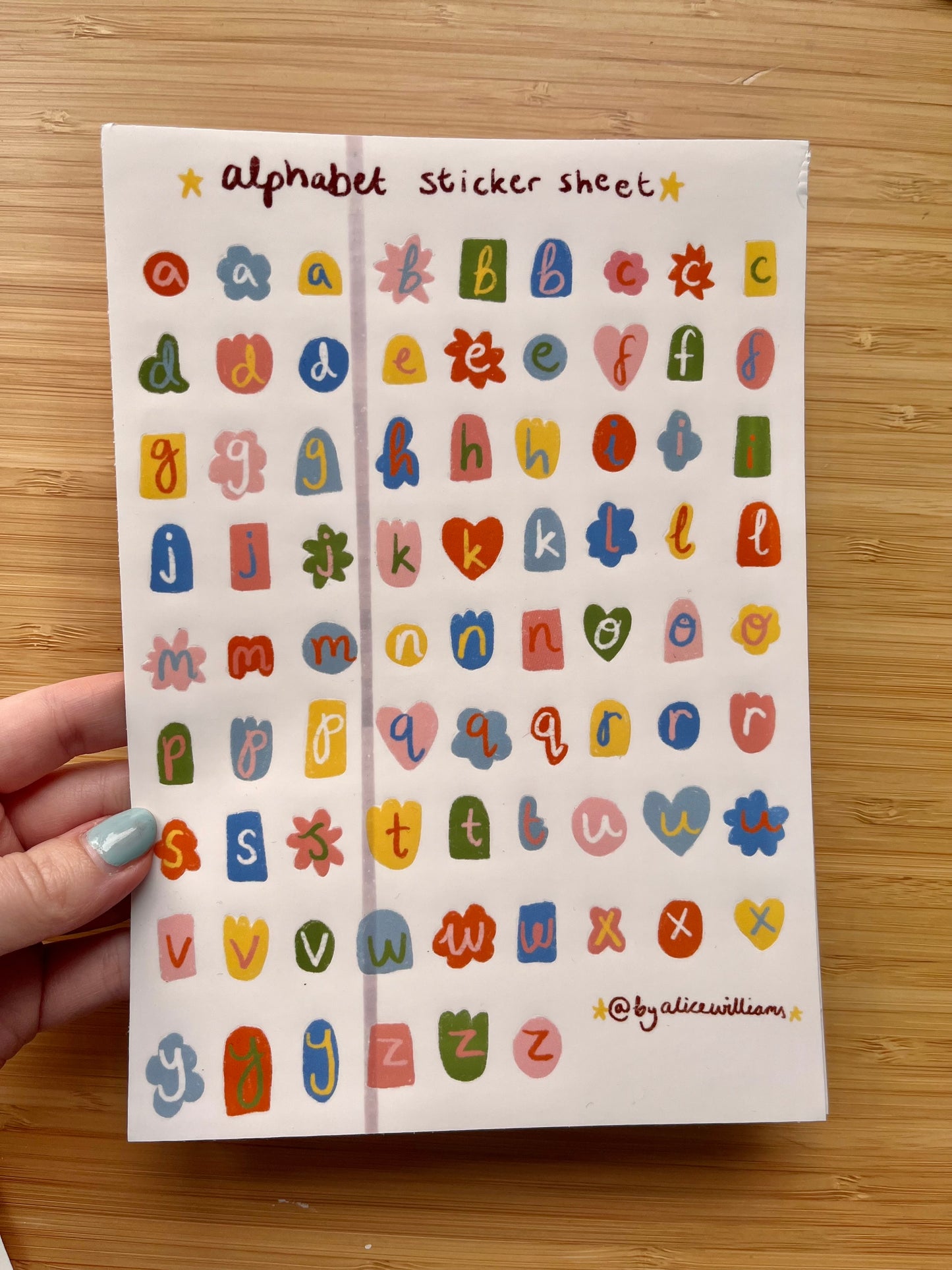 B grade Alphabet sticker sheet