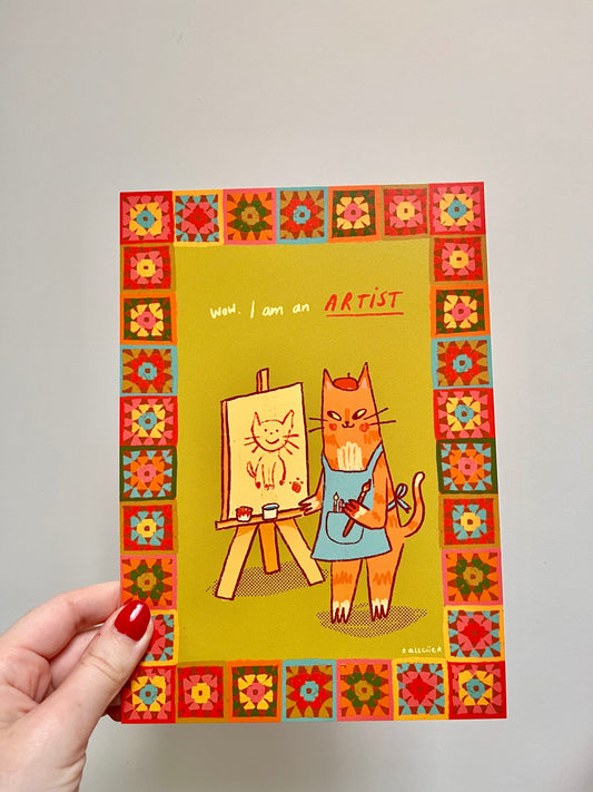 I’m an artist cat print