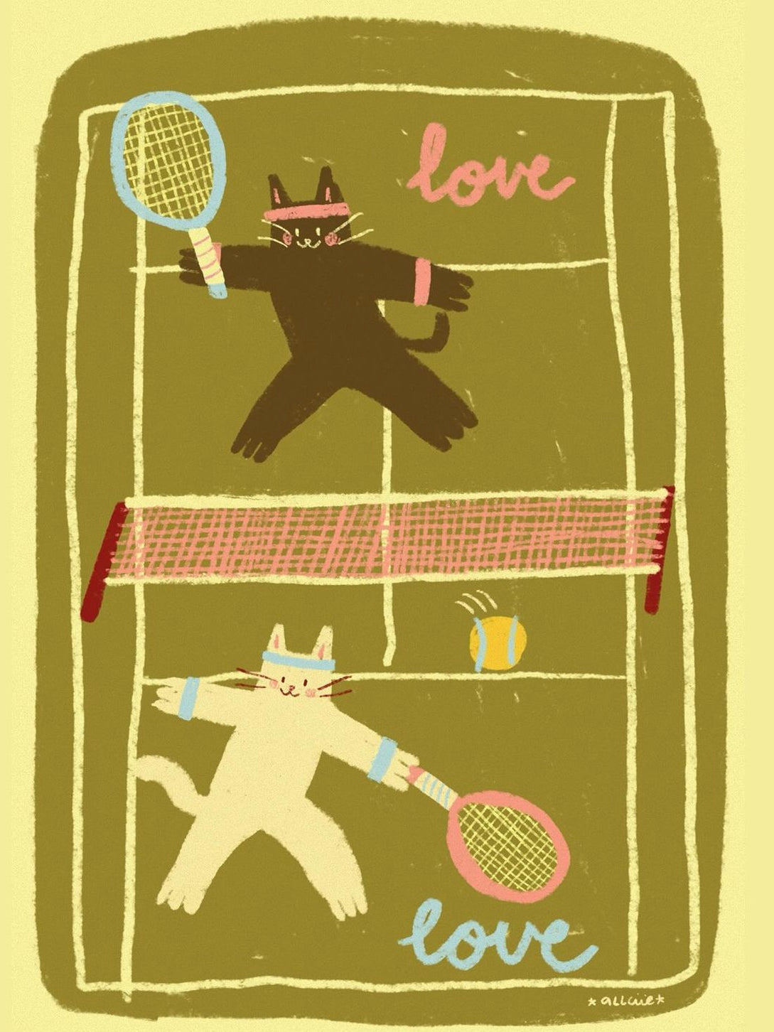 Tennis cats print