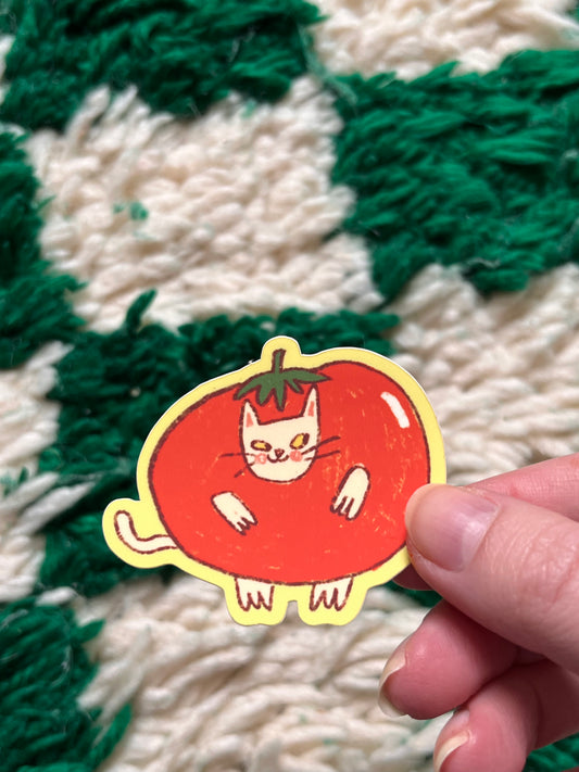 Round tomato cat