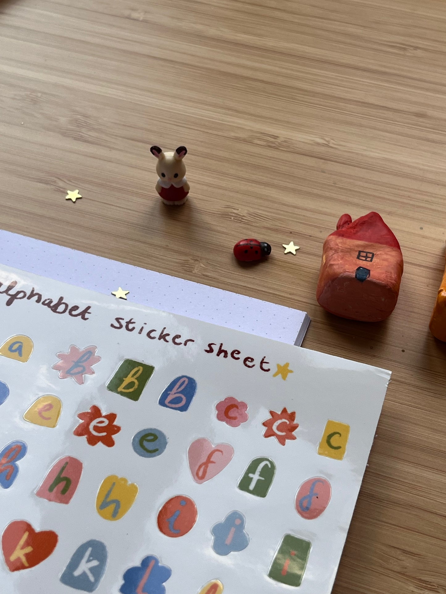 Alphabet sticker sheet
