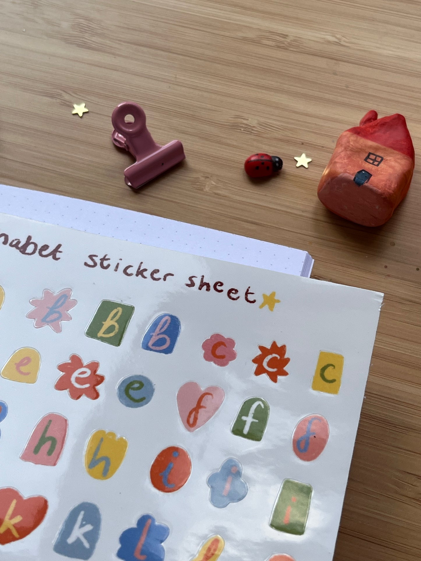 Alphabet sticker sheet