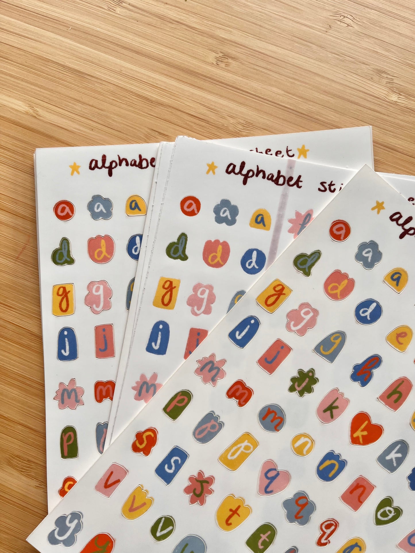 B grade Alphabet sticker sheet