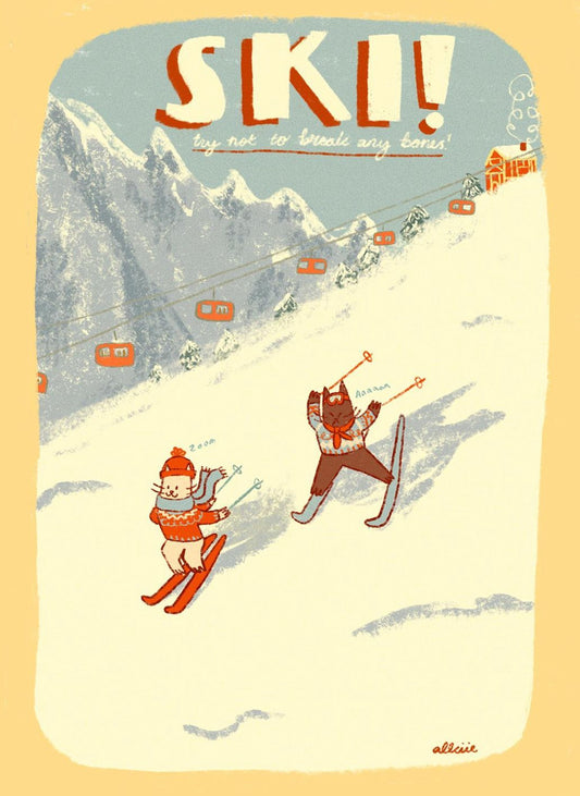 Ski cat print