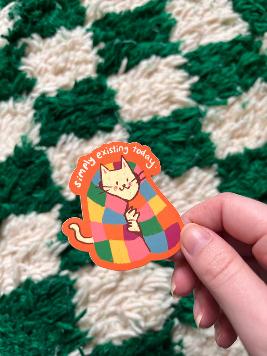 Simply existing cat sticker
