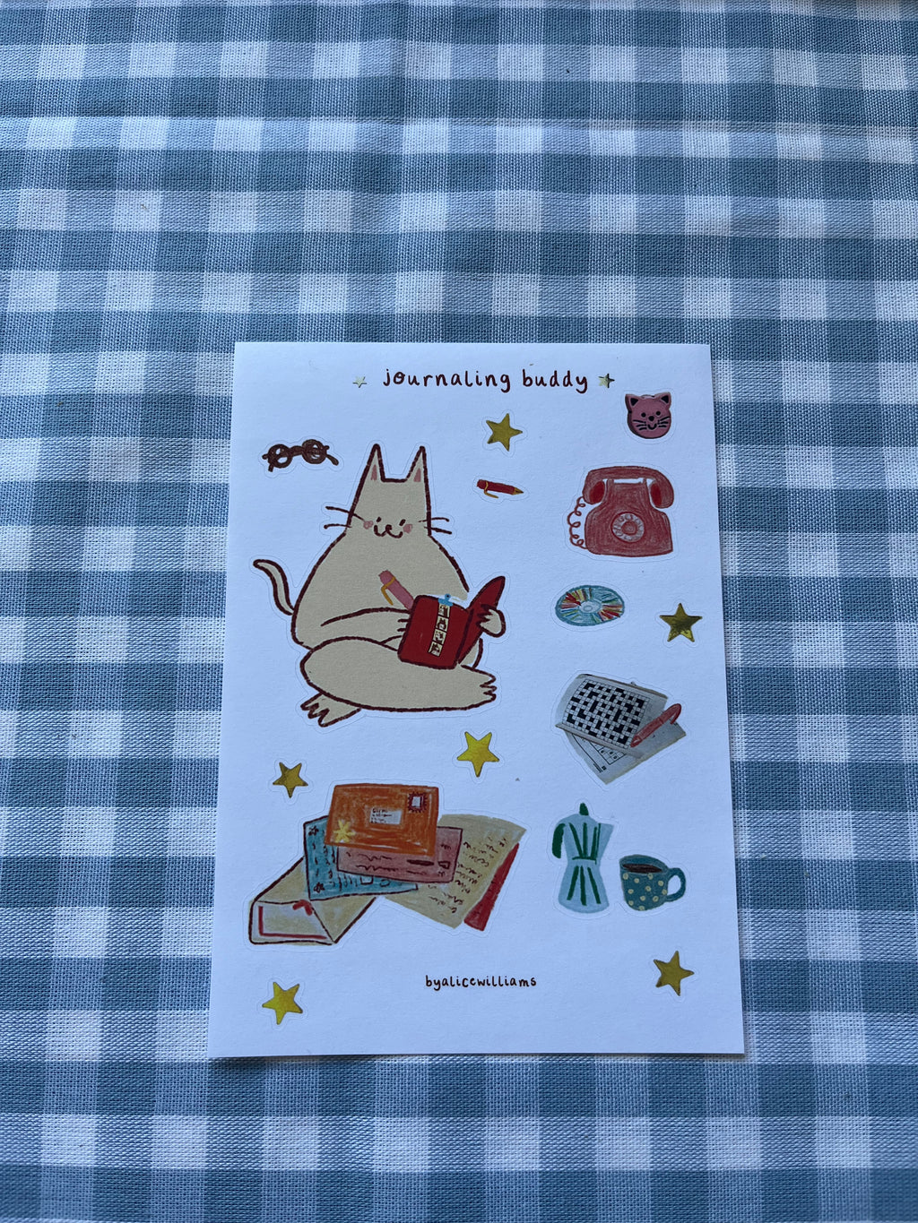 Journaling cat sticker sheet