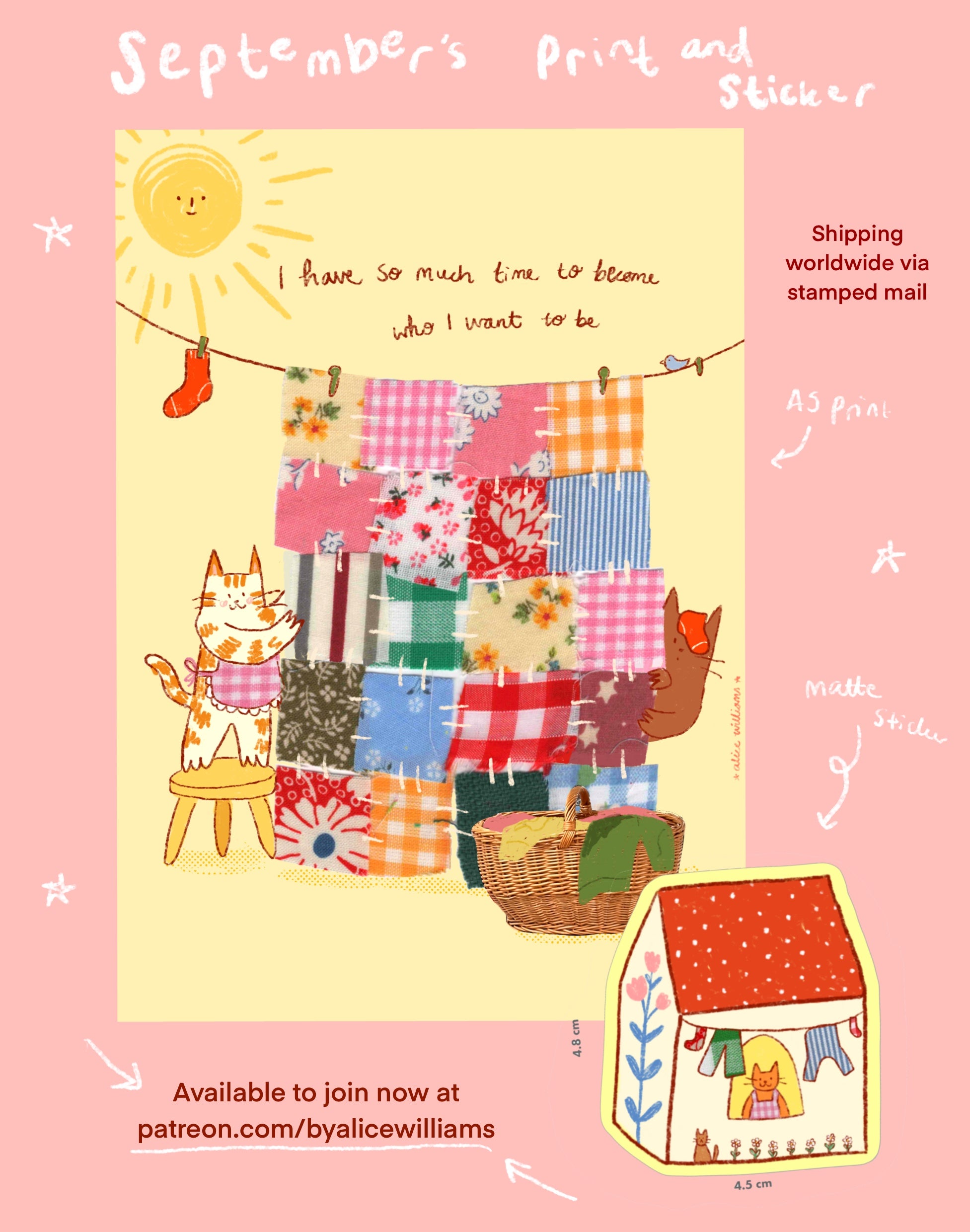 Patreon art mail print & sticker SINGLE listing