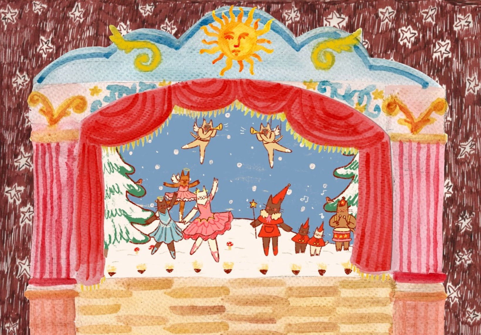 cat theatre print
