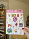 I'm glad I exist sticker sheet Rosie Pink x Alice Williams