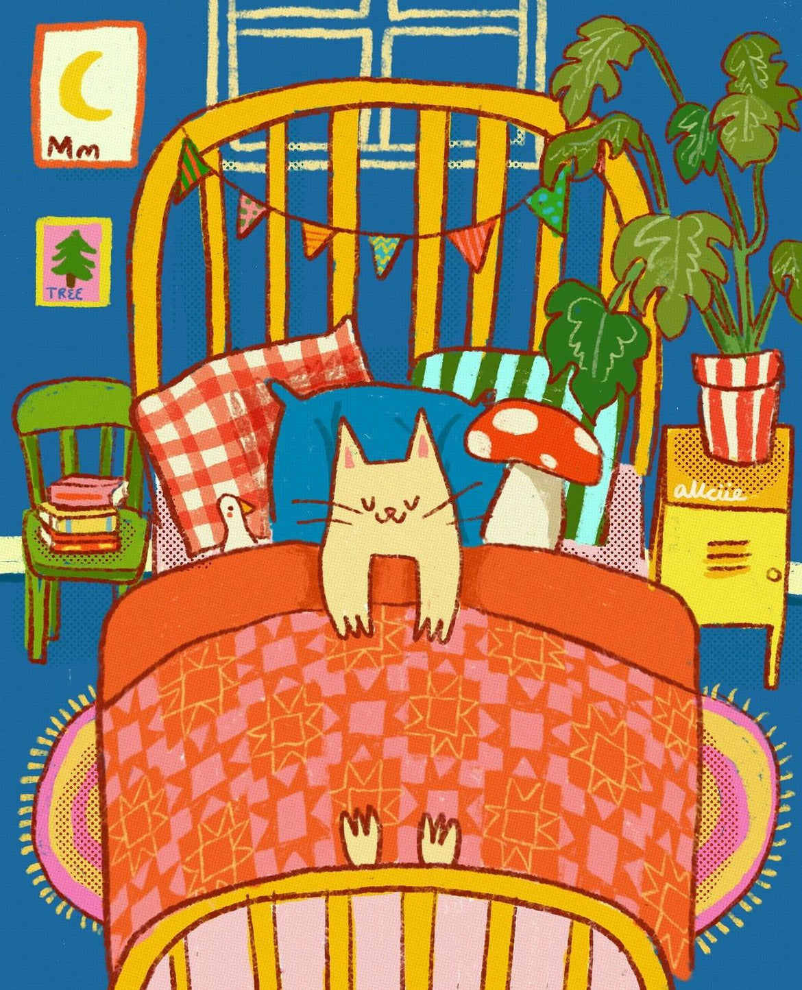 Sleepy cat print