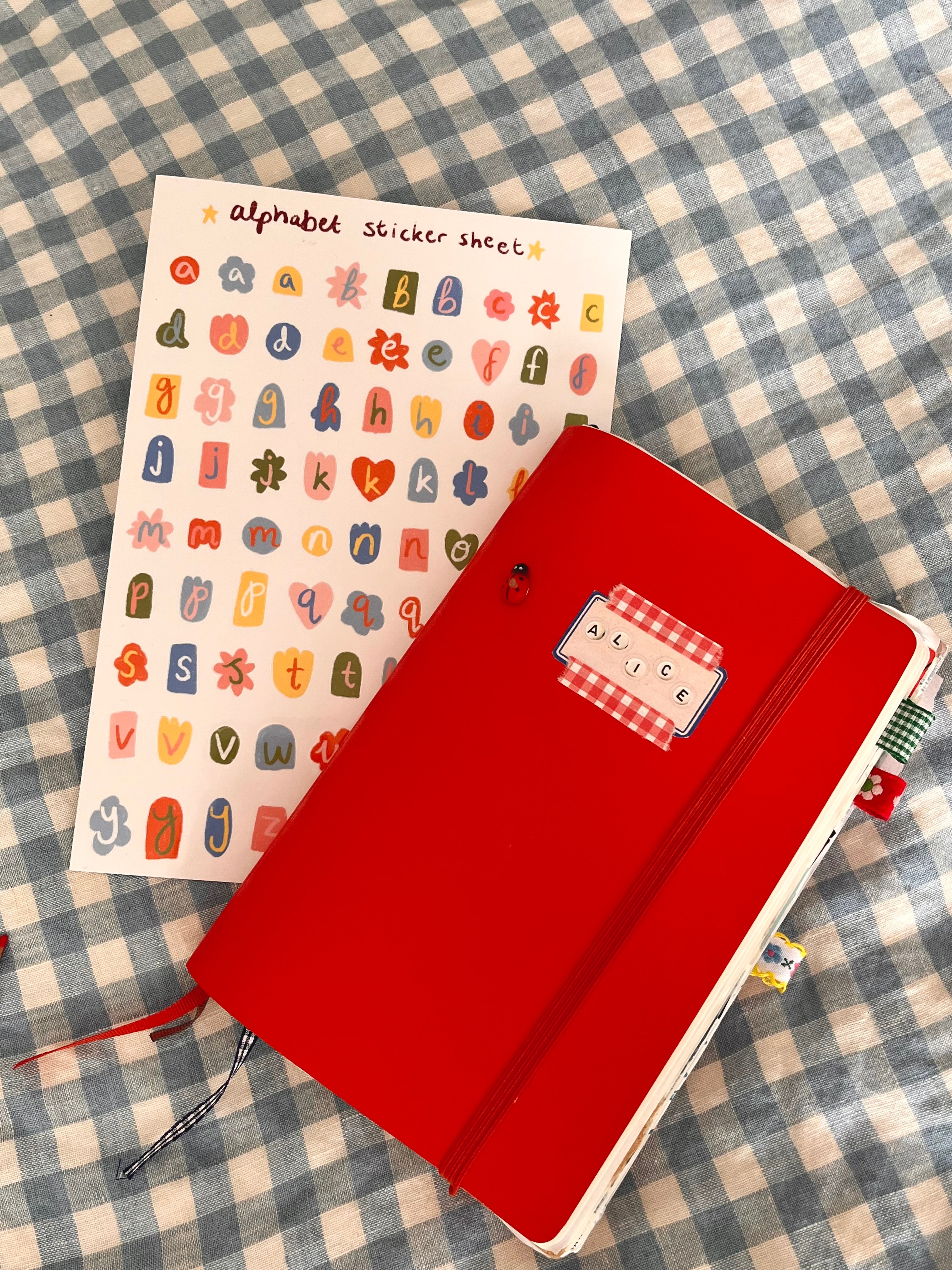 Alphabet sticker sheet