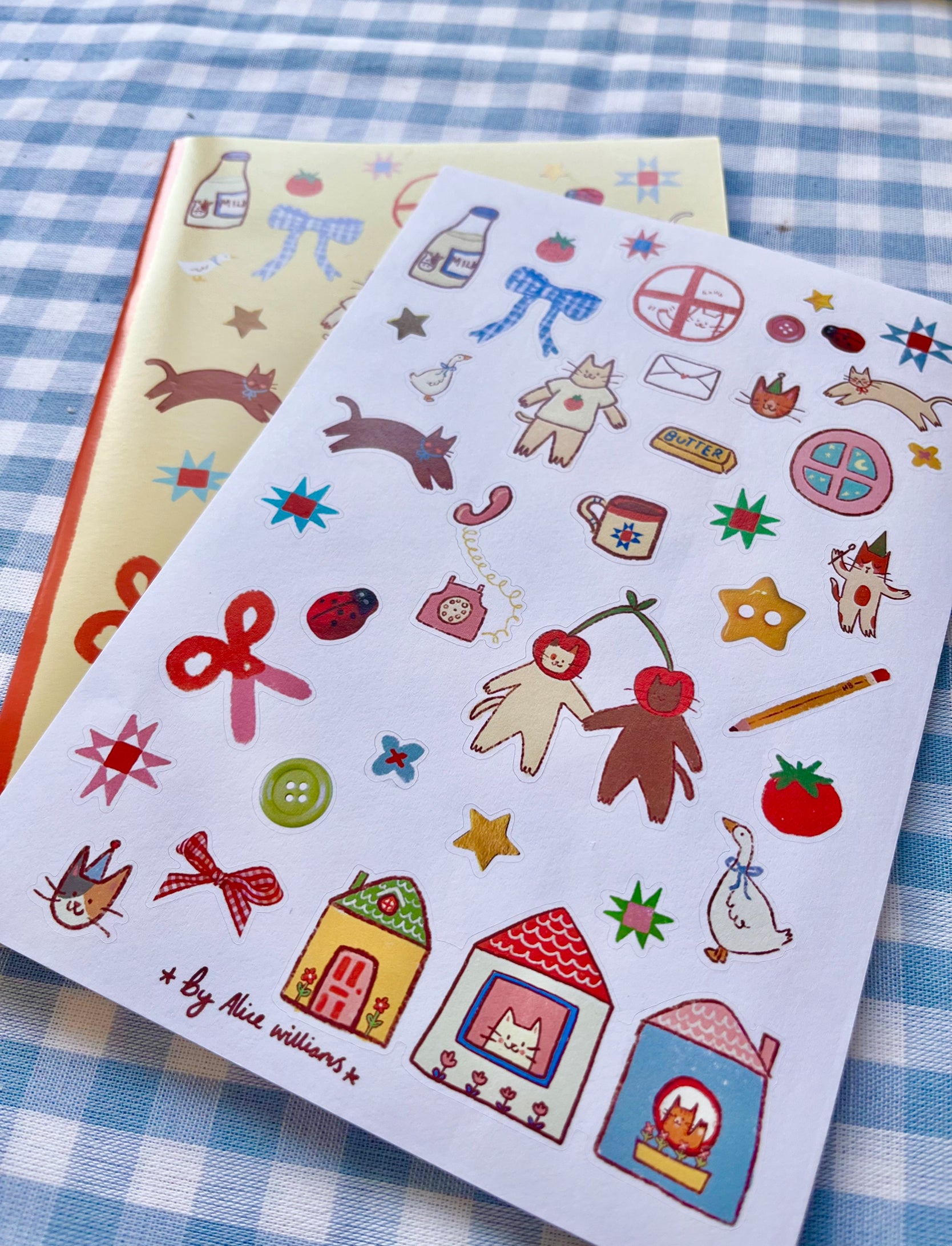 Notebook cat sticker sheet