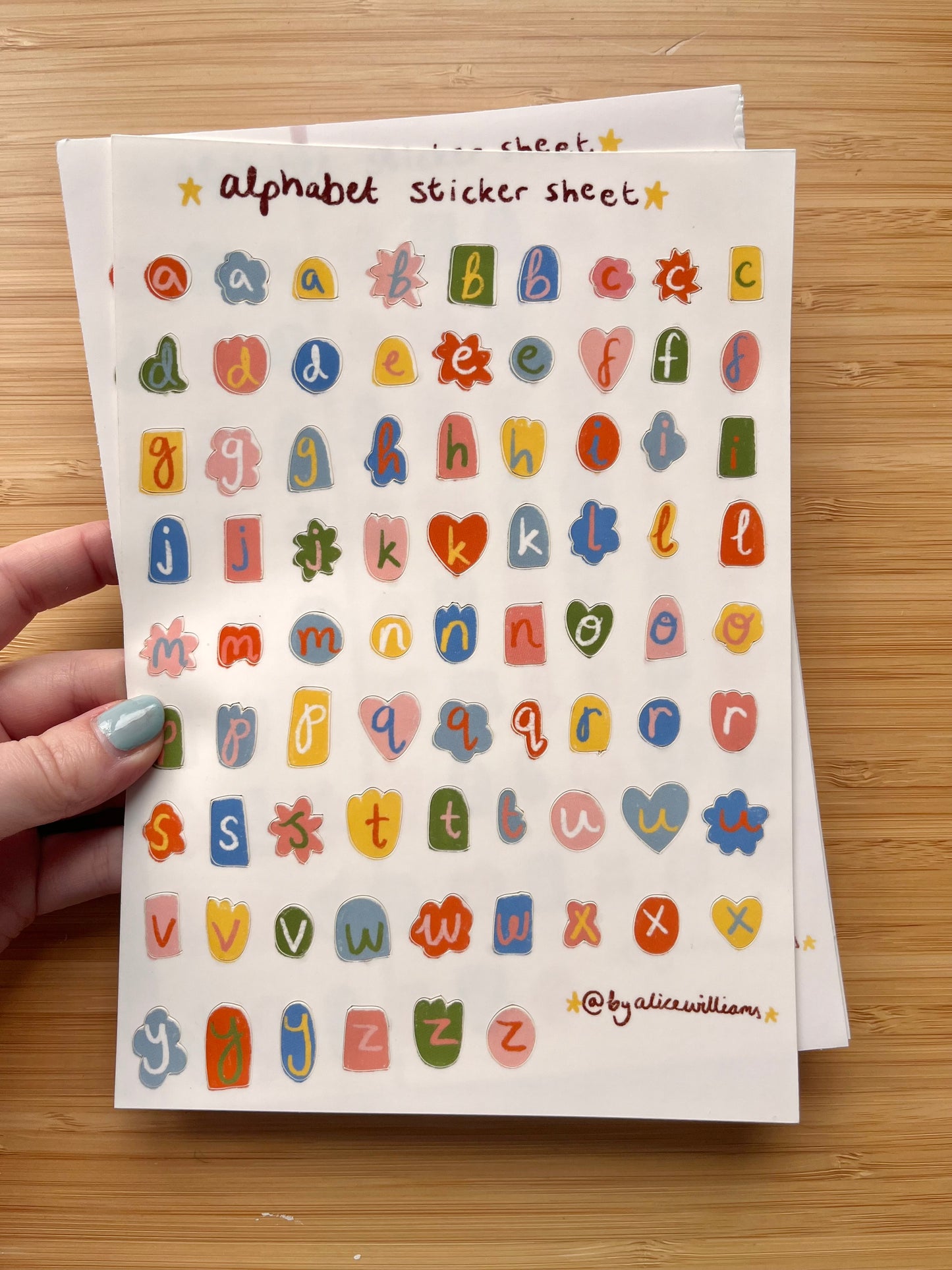 B grade Alphabet sticker sheet