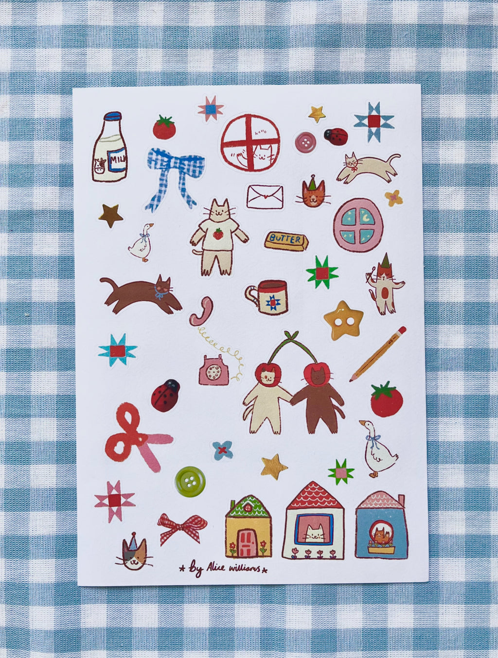 Notebook cat sticker sheet
