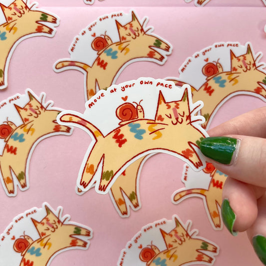 Cat and snail sticker