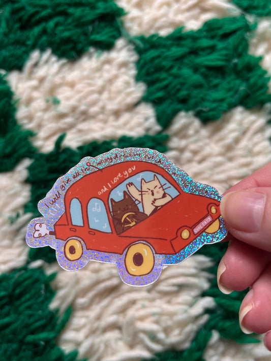 Car cats sticker