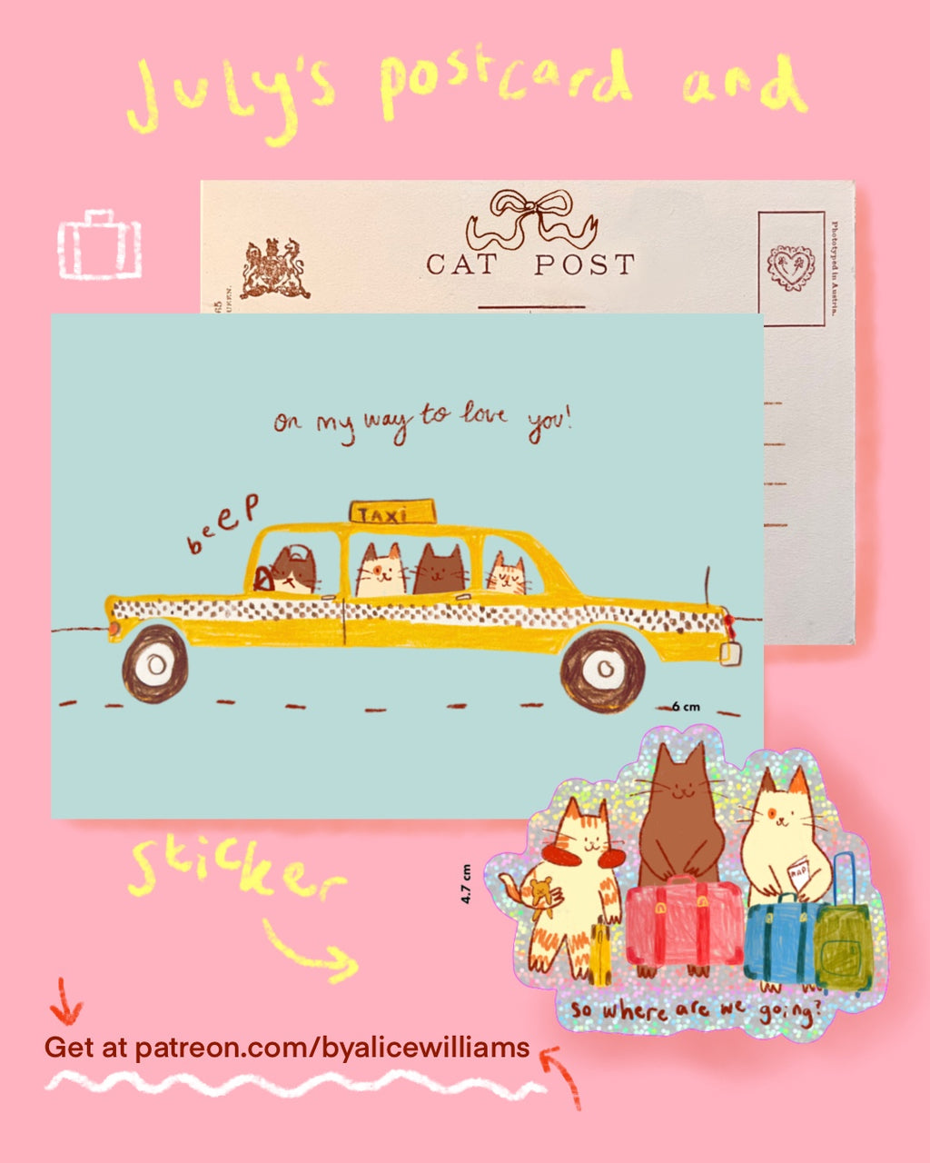 Patreon art mail print & sticker SINGLE listing