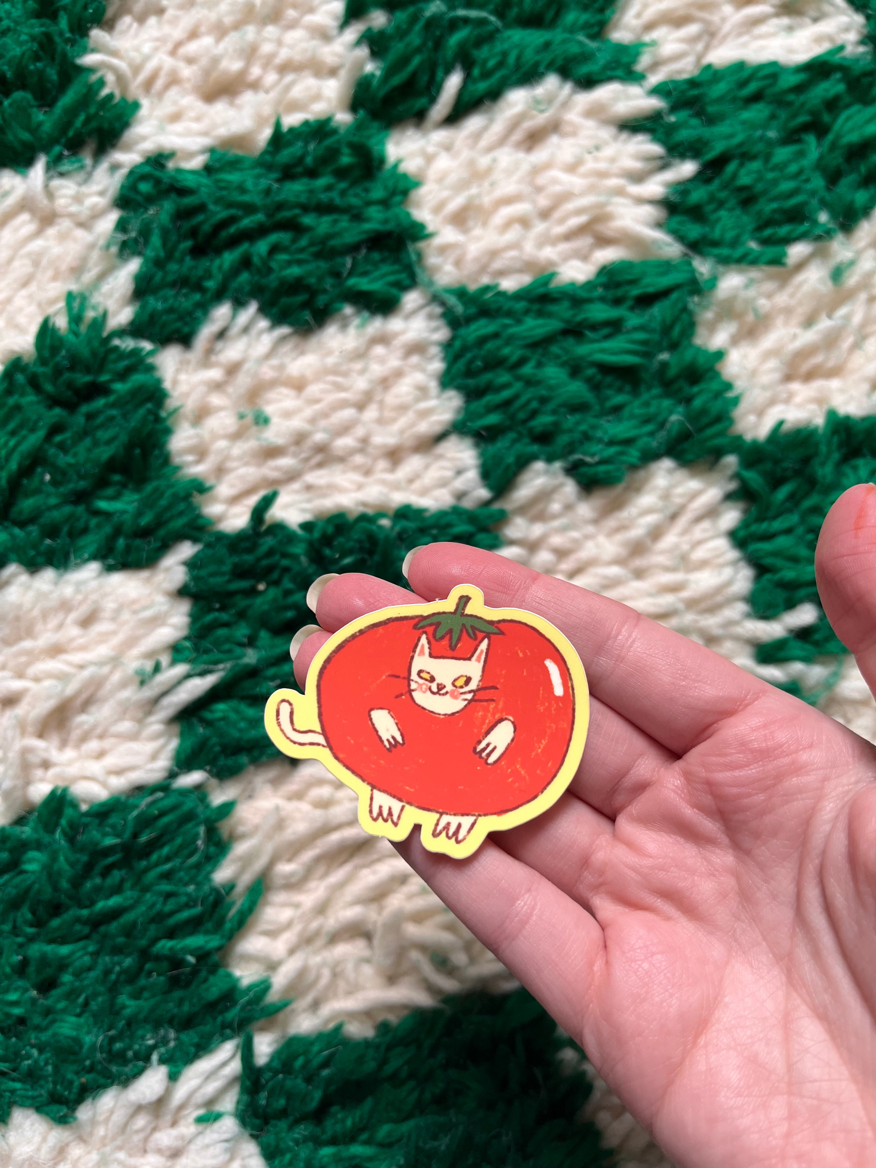 Round tomato cat