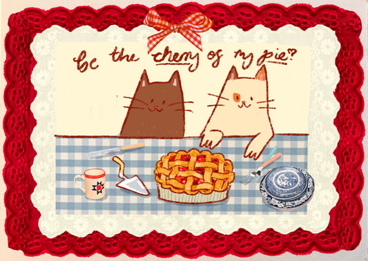 cherry of my pie postcard print
