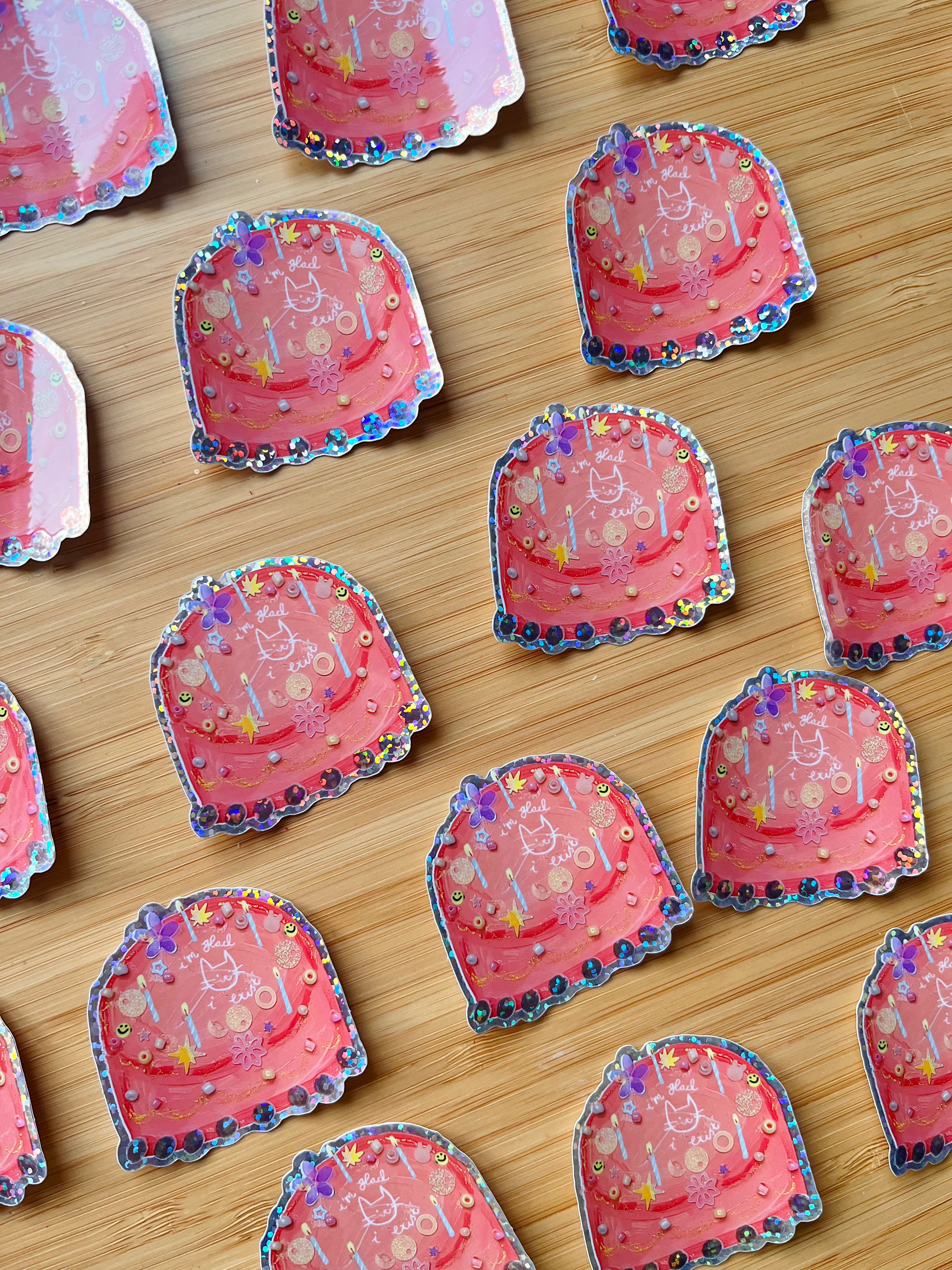 Birthday cake sticker