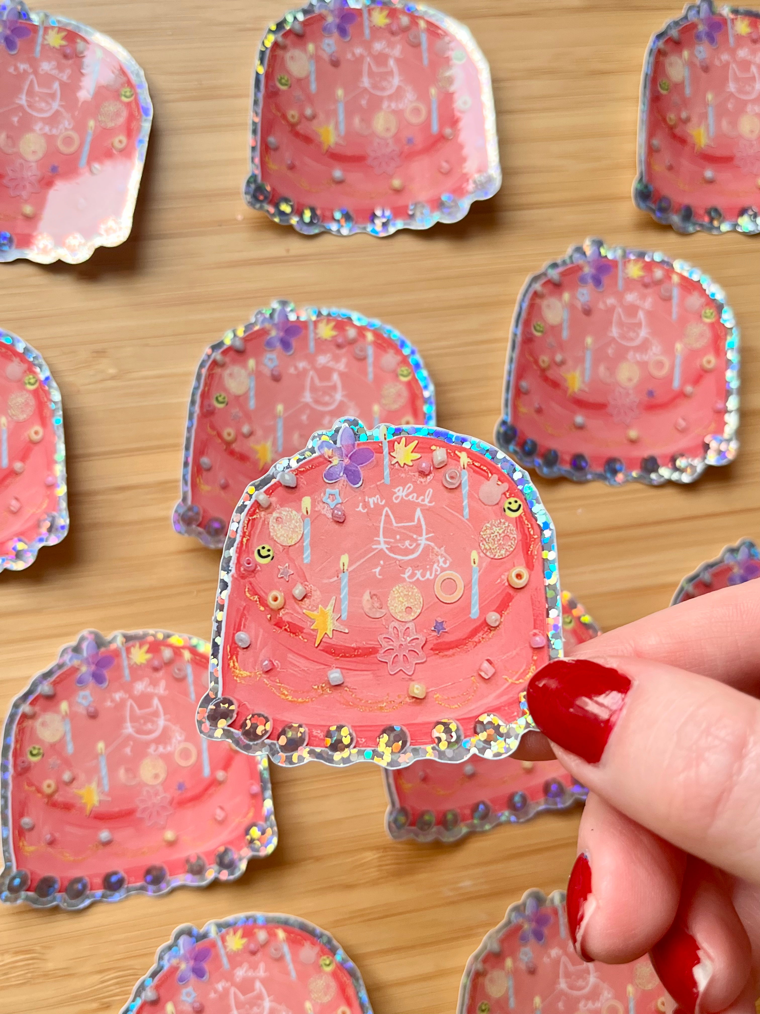 Birthday cake sticker