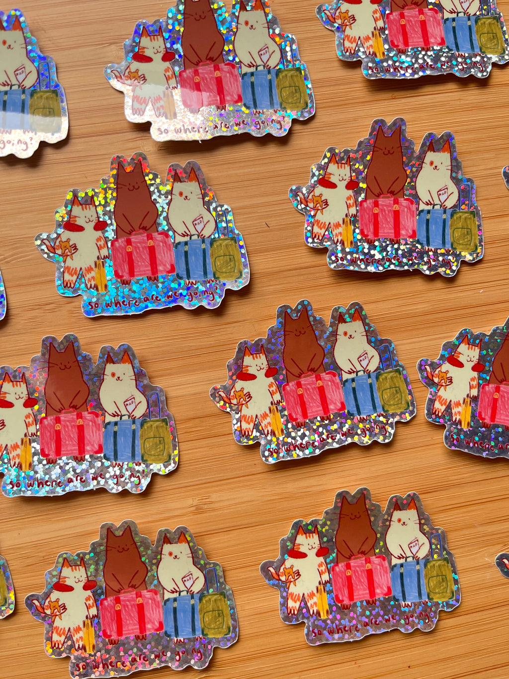 'So where are we going' cat sticker