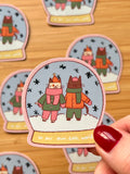 b grade snowglobe cat stickers