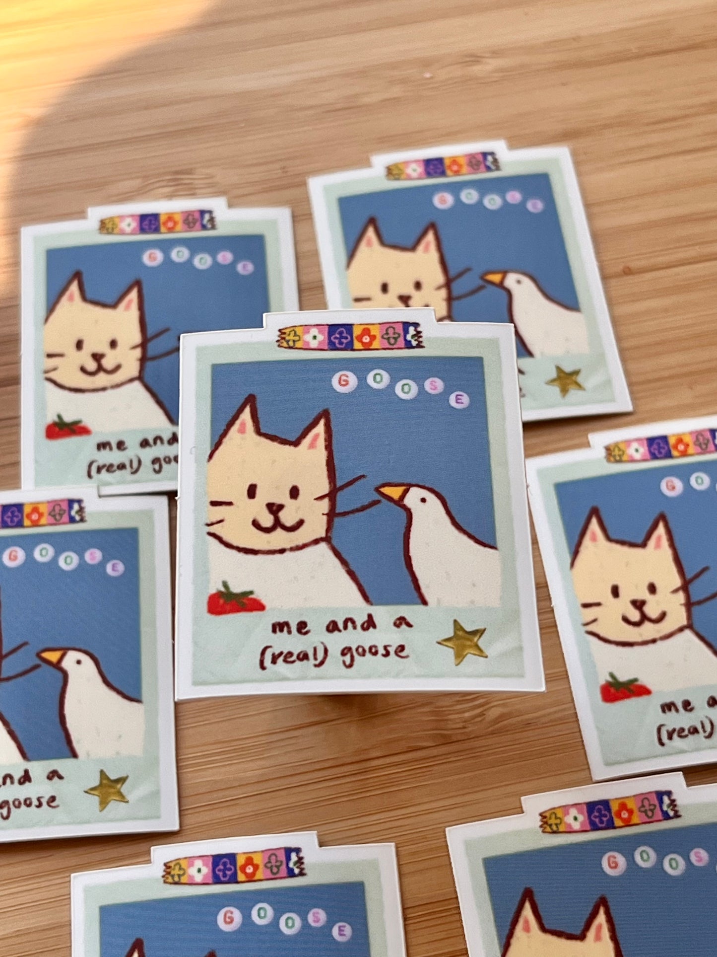 Goose meets goose polaroid sticker