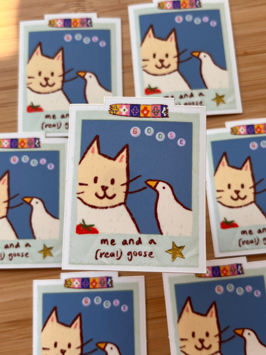 Goose meets goose polaroid sticker