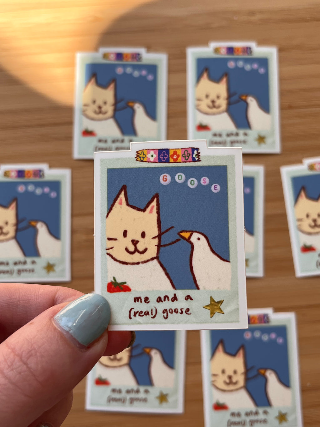 Goose meets goose polaroid sticker