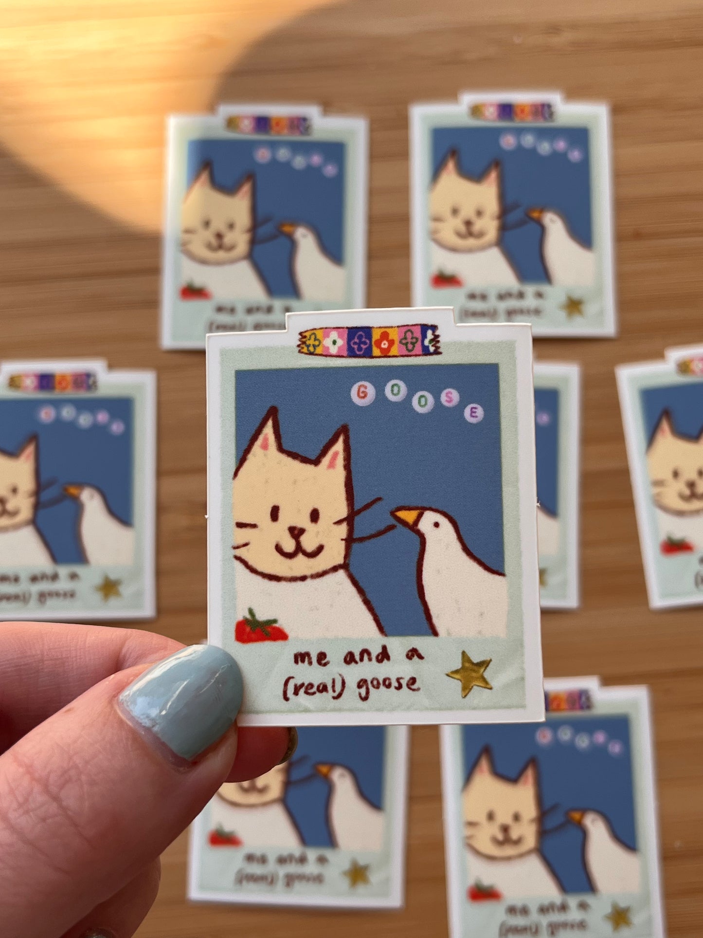Goose meets goose polaroid sticker