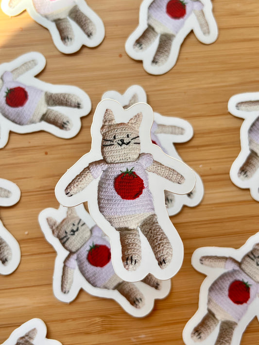Crochet goose the cat sticker
