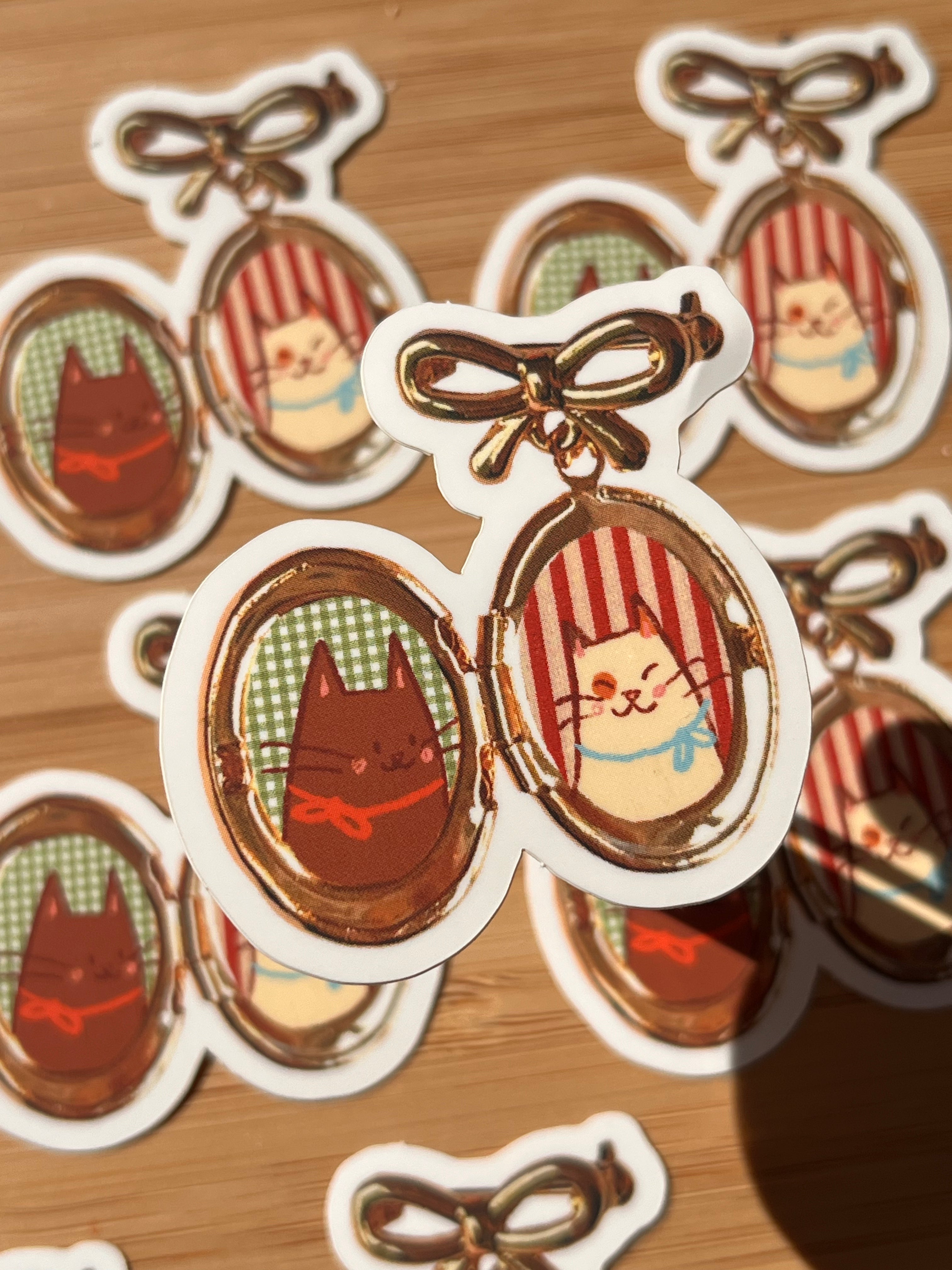 locket cat stickers