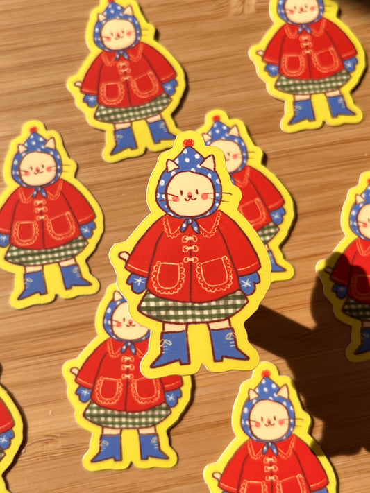 Cosy cat sticker
