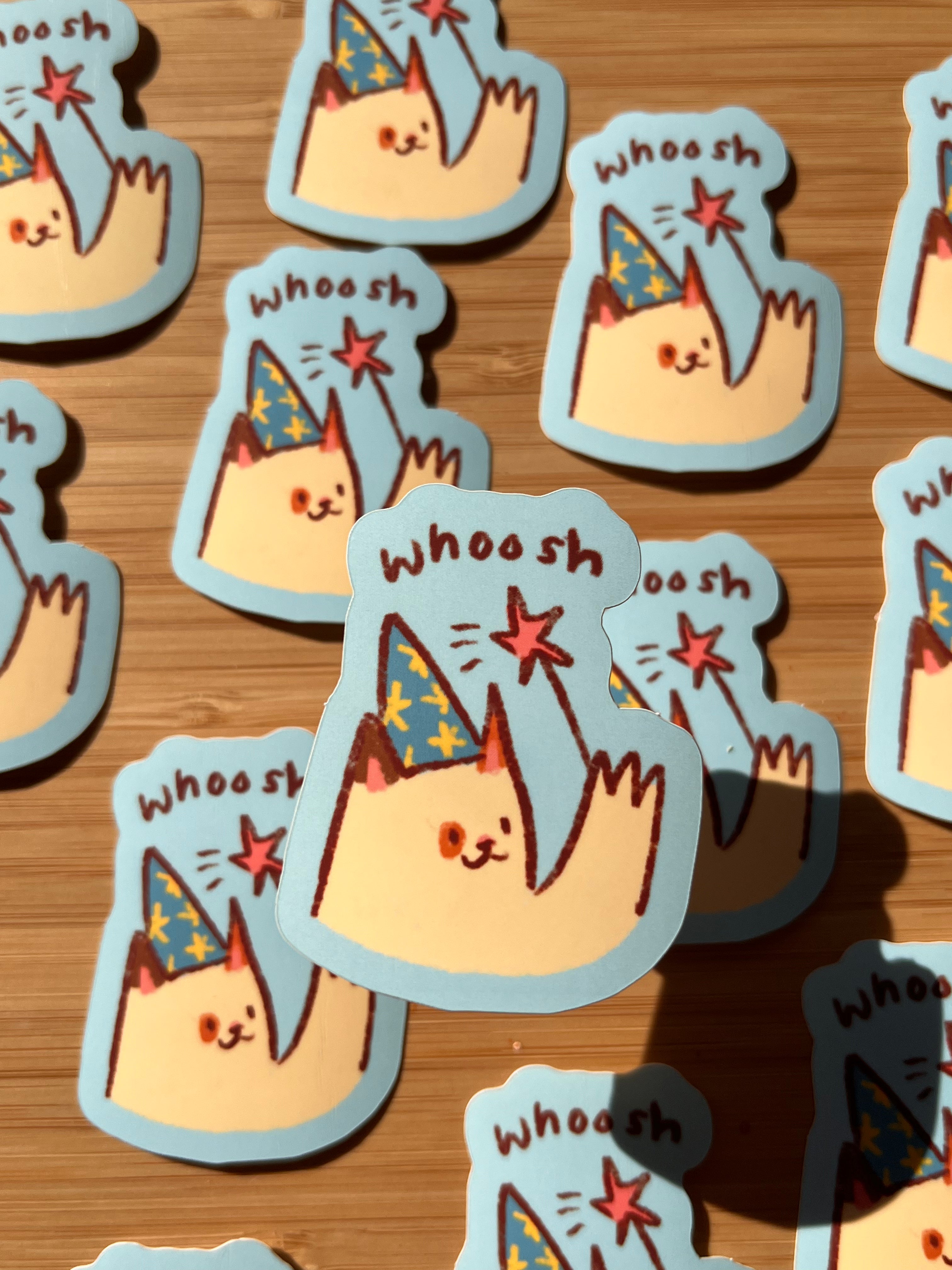 Whoosh magic cat sticker