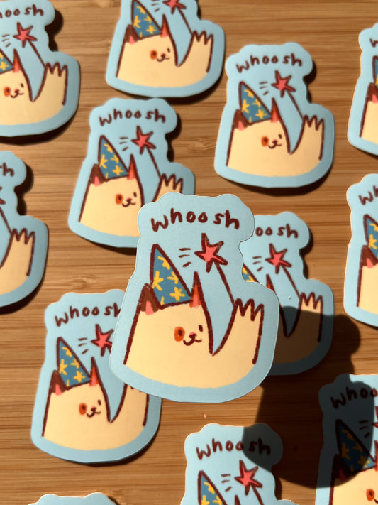 Whoosh magic cat sticker